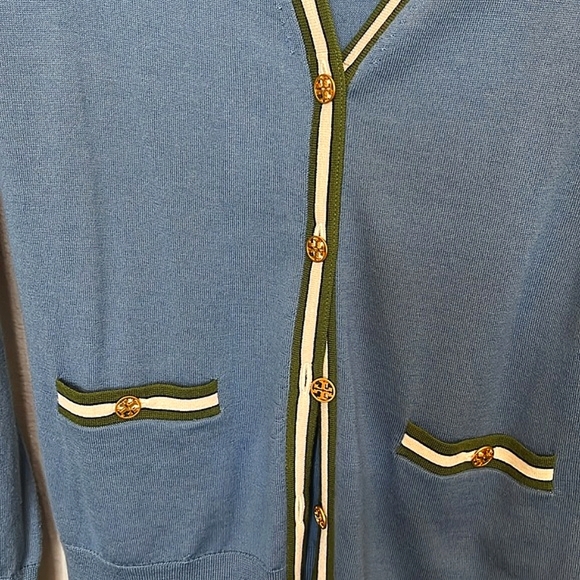 Tory Burch Madeline Striped Trim Cardigan - Picture 3 of 6